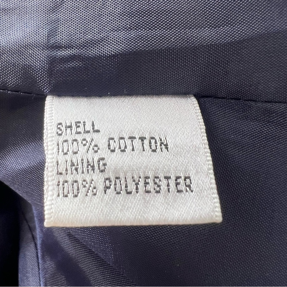 Talbots Navy Blue 100% Cotton Waffle Weave Classic Double-Breasted Jacket - Picture 10 of 11